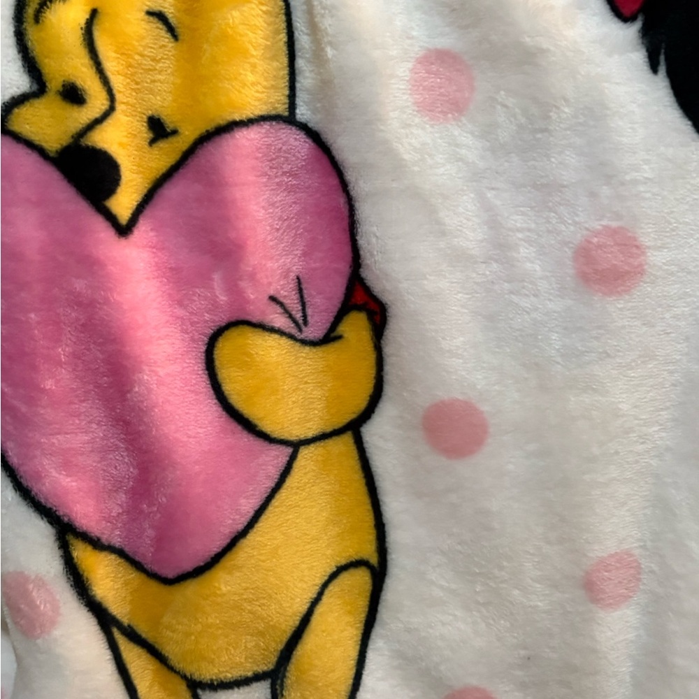 Disney Winnie the Pooh Heart Valentine’s Day Soft Plush Throw Blanket - Picture 2 of 6